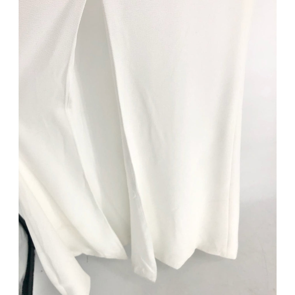 DRESS THE POPULATION Sandra Trumpet Gown Dress Small White Stretch Crepe NWT