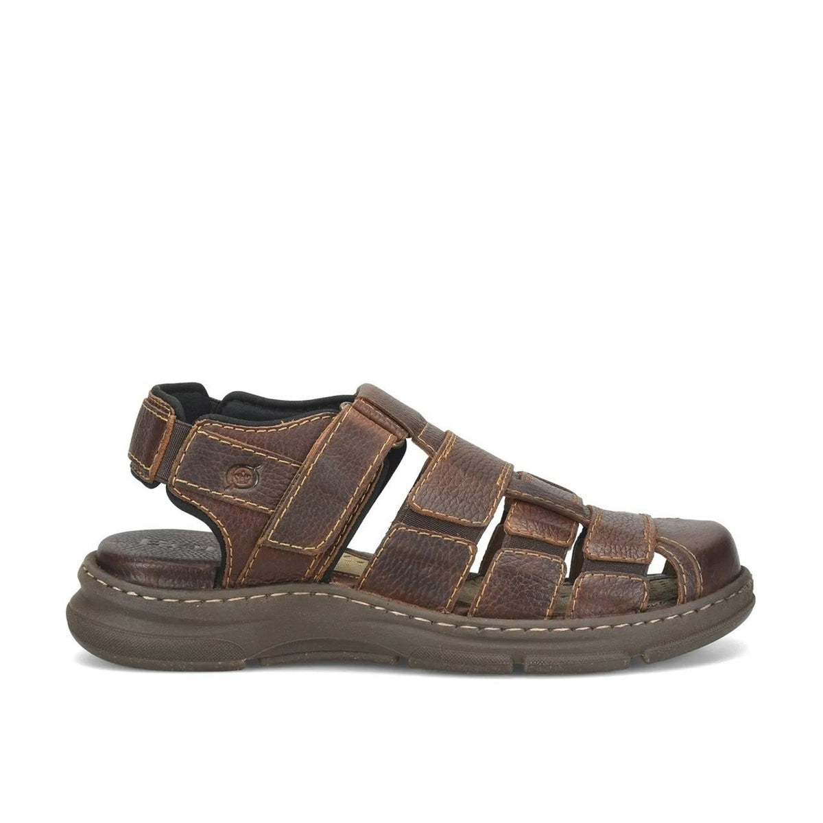 Born Mens Colby Fisherman Sandals Size 11 EU 44 Brown Tan Saddle Leather NIB