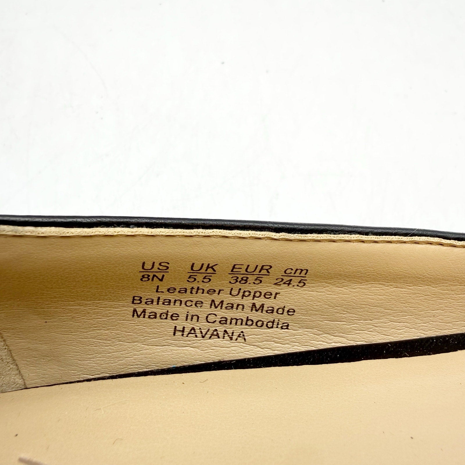 Naturalizer Womens Havana Flats US 8 NARROW EU 38.5 Black Leather NWOB