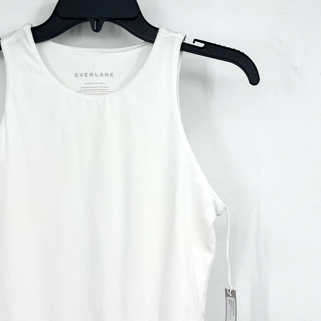 EVERLANE Women's The Cutaway Tank Bodysuit Small White Sleeveless NWT