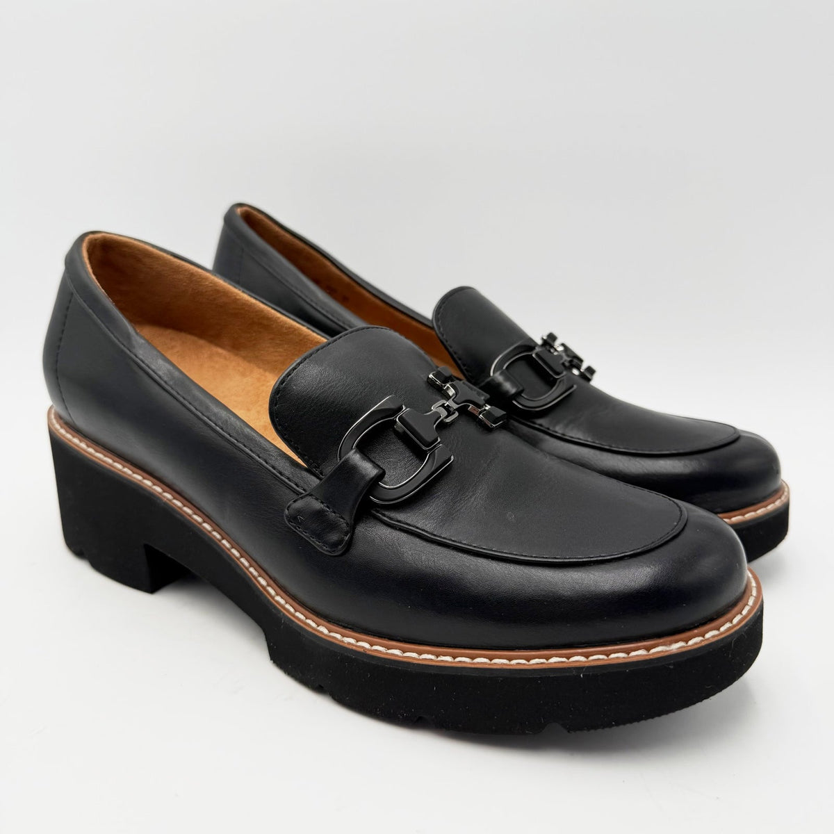 Naturalizer Womens Corrine Bit Platform Loafers Size 10 EU 41 Black NWOB