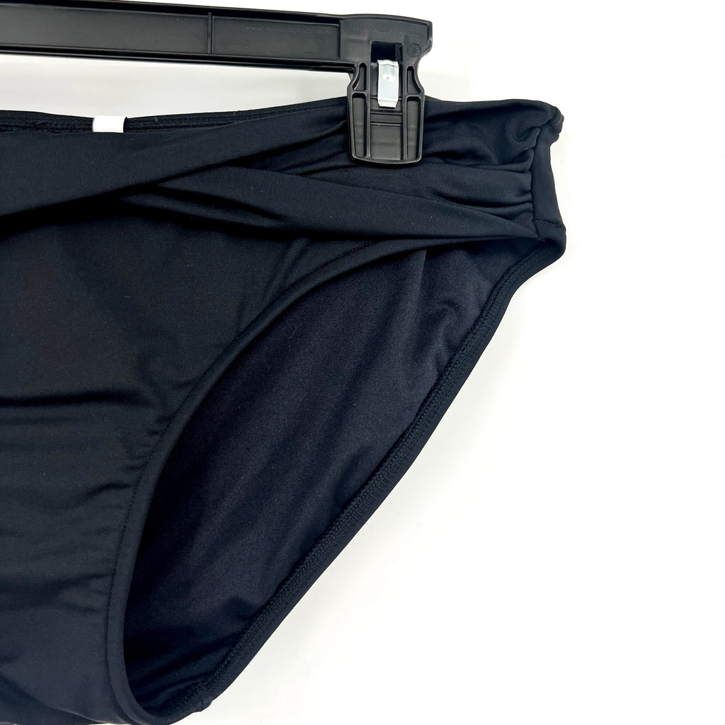 SEAFOLLY Women's Twist Band Hipster Bikini Bottom Size 12 Black NWT