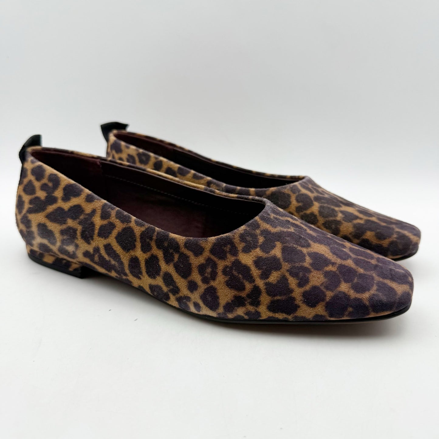 Franco Sarto Womens Vana Ballet Flat US 8 Wide EU 38.5 Brown Leopard Leather NIB