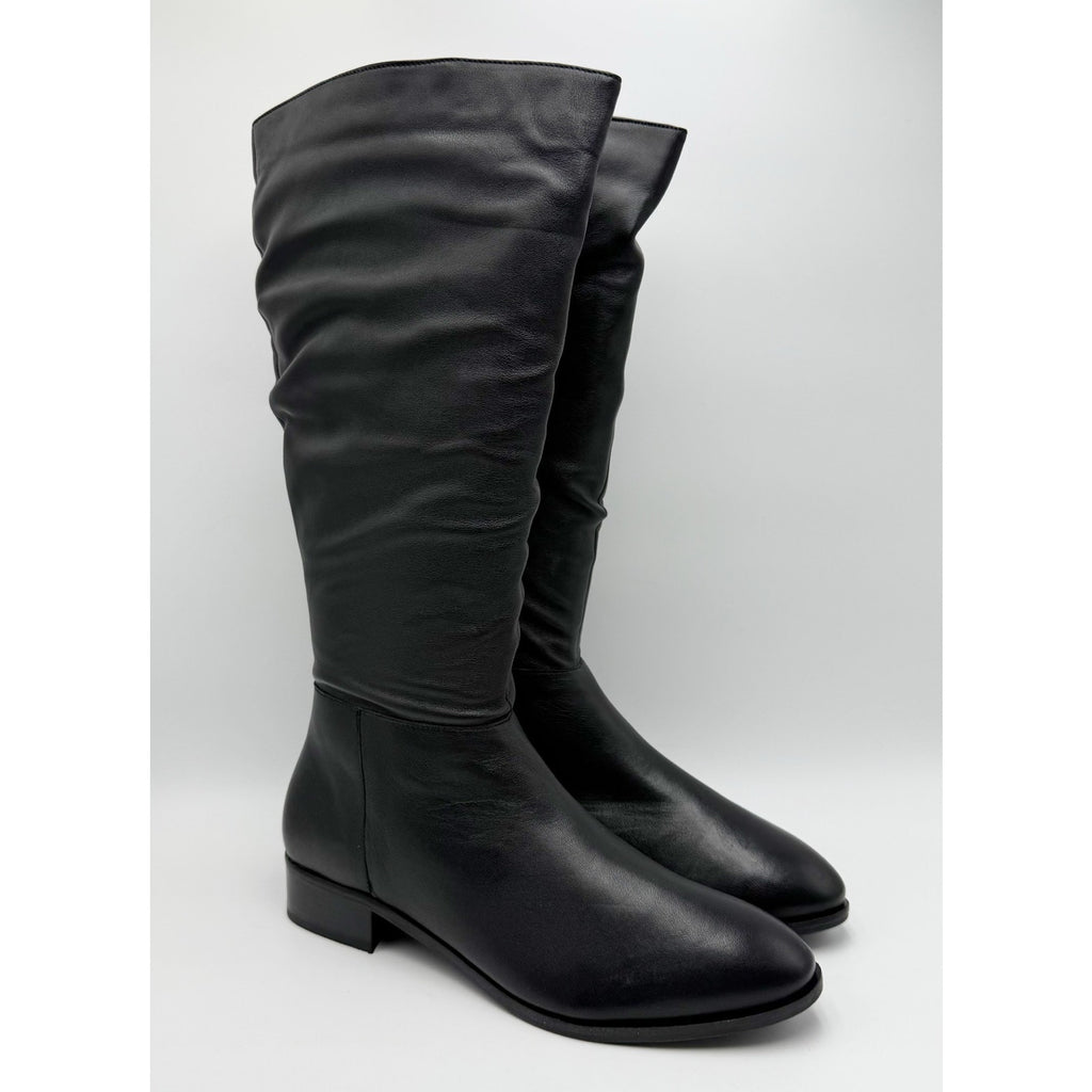 Coldwater Creek Womens Dalton Knee High Boots Size 10 Black Leather NWOB
