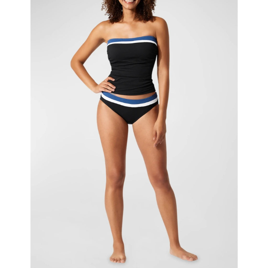 TOMMY BAHAMA Island Cays Bandini Tankini Swim Top Small Blue Indigo Tide NWT