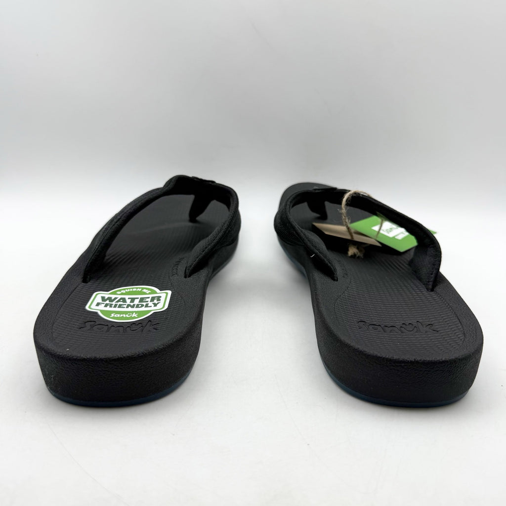 Sanuk Mens Cosmic Seas Mesh Thong Sandals US 11 EU 44 Black NWOB