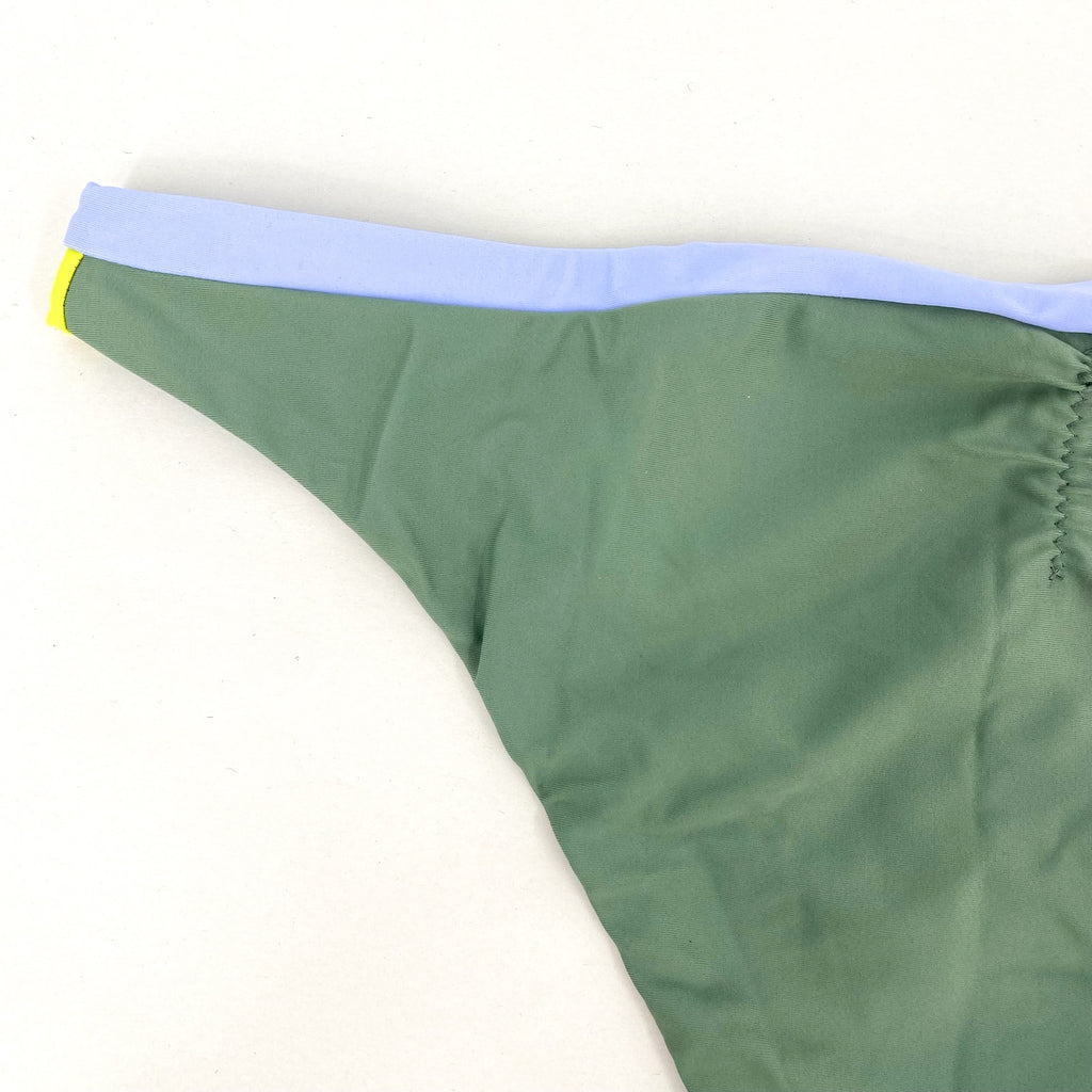 PRANA Women's Innix Bikini Bottom Medium Army Green Colorblock NWT