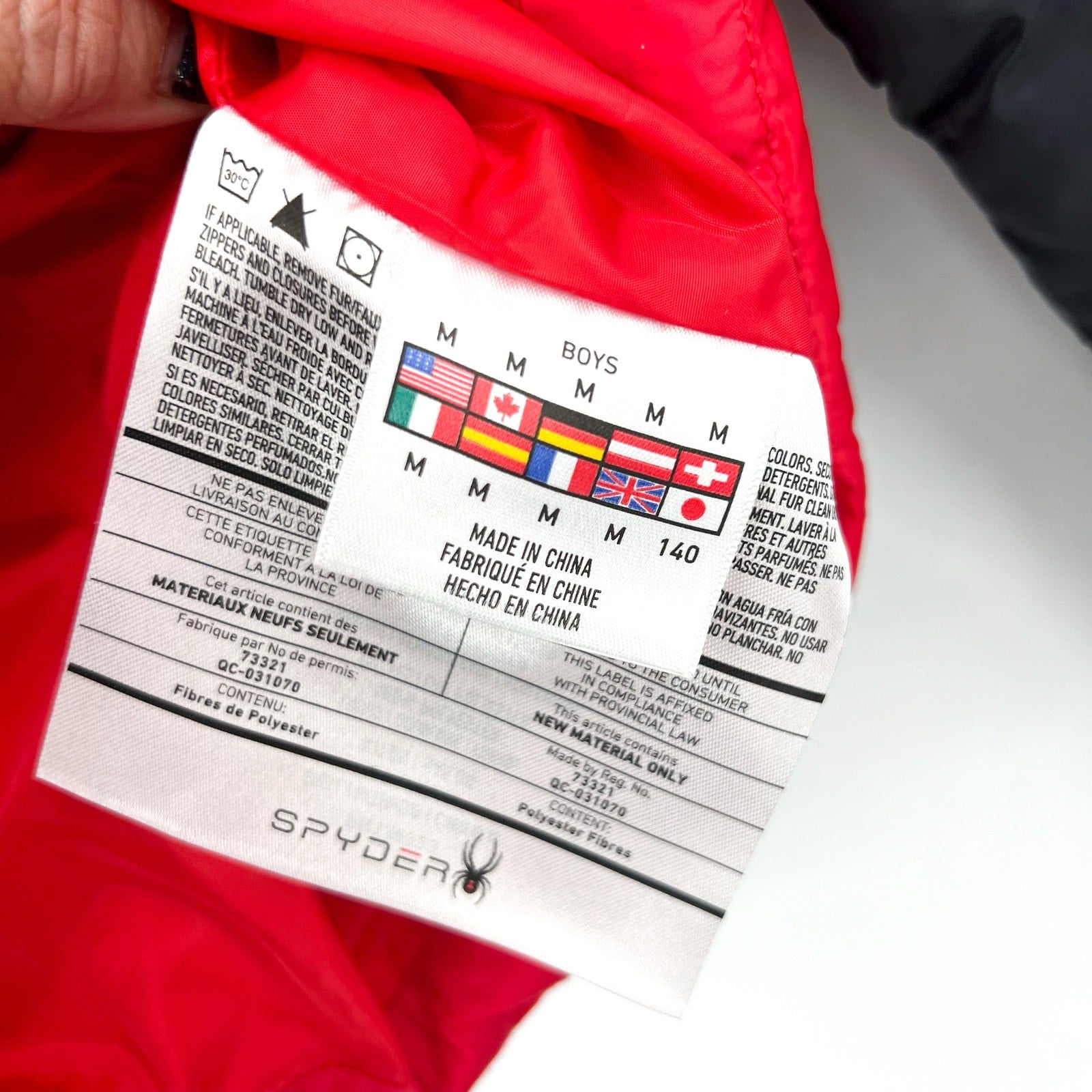 Spyder Boys Ace Puffer Winter Jacket Medium Racing Red Hooded Winter Coat NWT