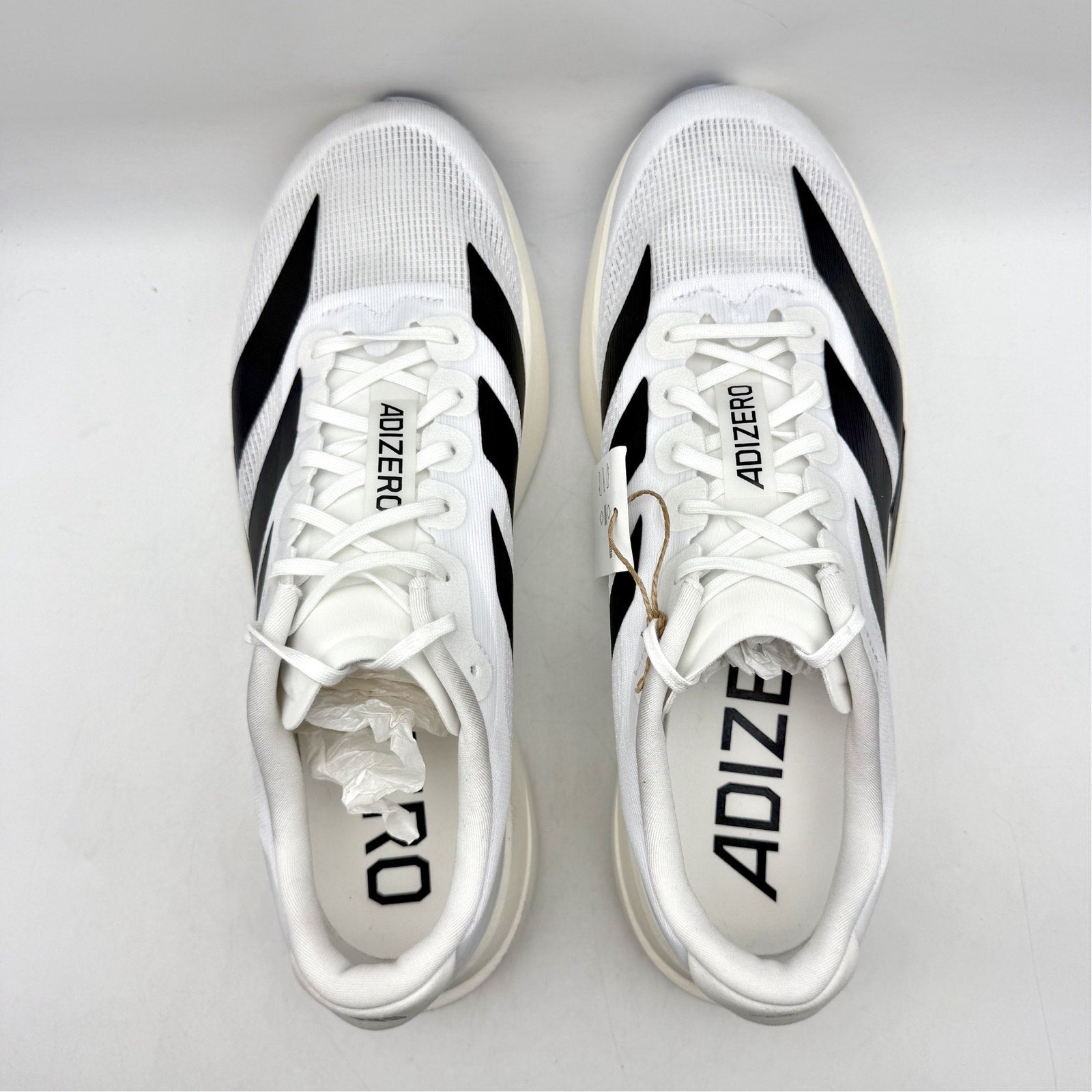 Adidas Mens Adizero Evo SL Running Sneakers US 9.5 M White Black Athletic NWT