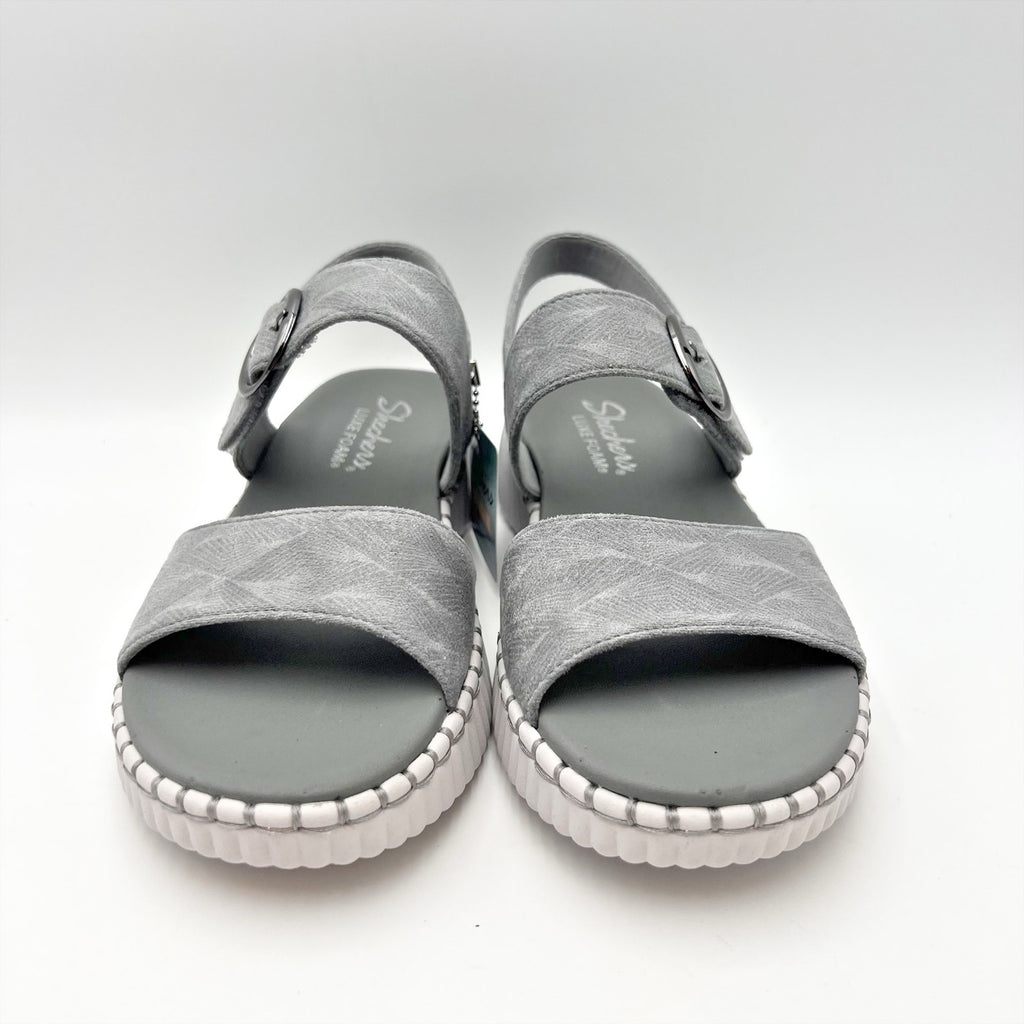 SKECHERS Womens Wilshire Boulevard Illusion of Love Sandals Size 9 Grey NIB