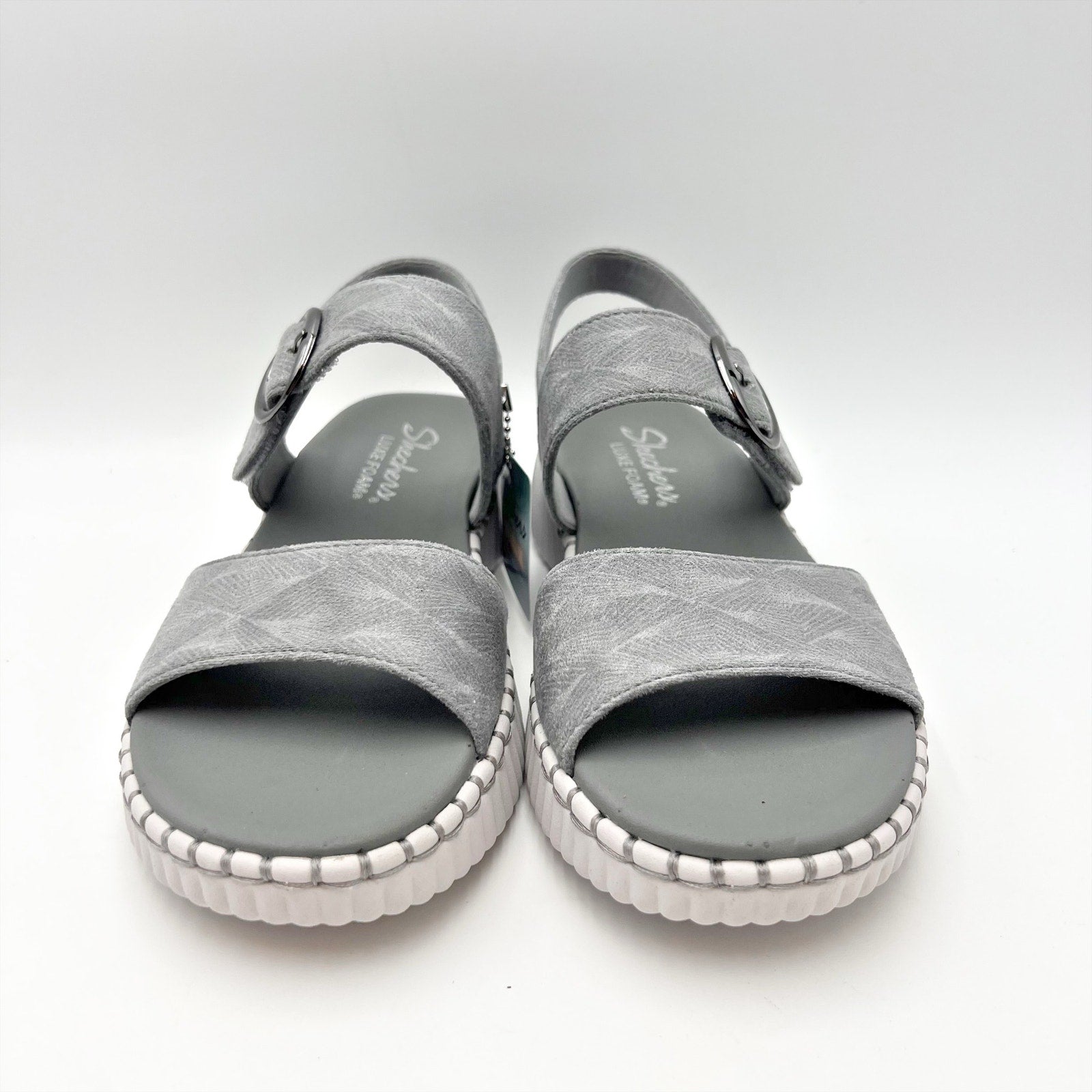 SKECHERS Womens Wilshire Boulevard Illusion of Love Sandals Size 9 Grey NIB