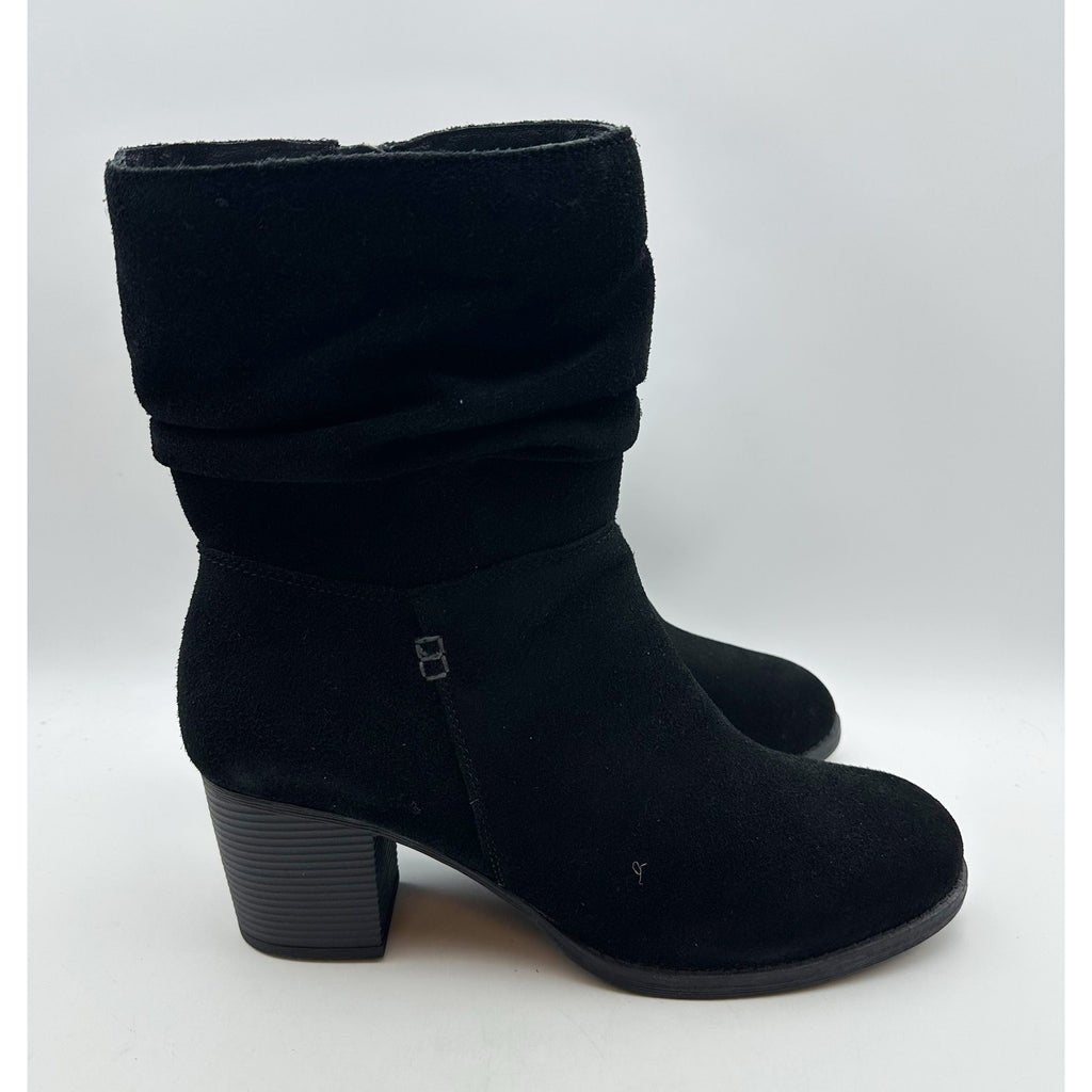 SKECHERS Womens Taxi Compelling Flirt Bootie Size 10 Black Suede Heels Boots NIB