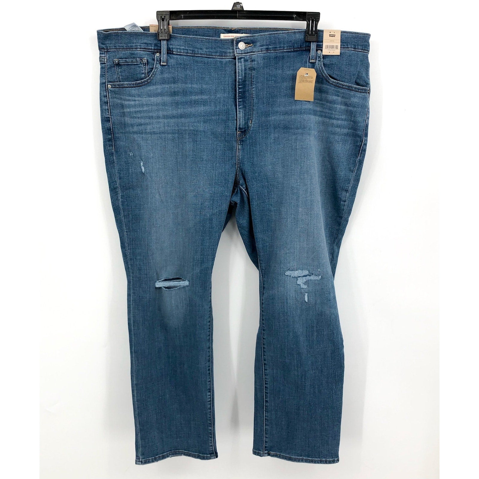 Levi's Womens 724 Slim Straight Jeans 26W Blue Slate Fixer 83737-0016 NWT