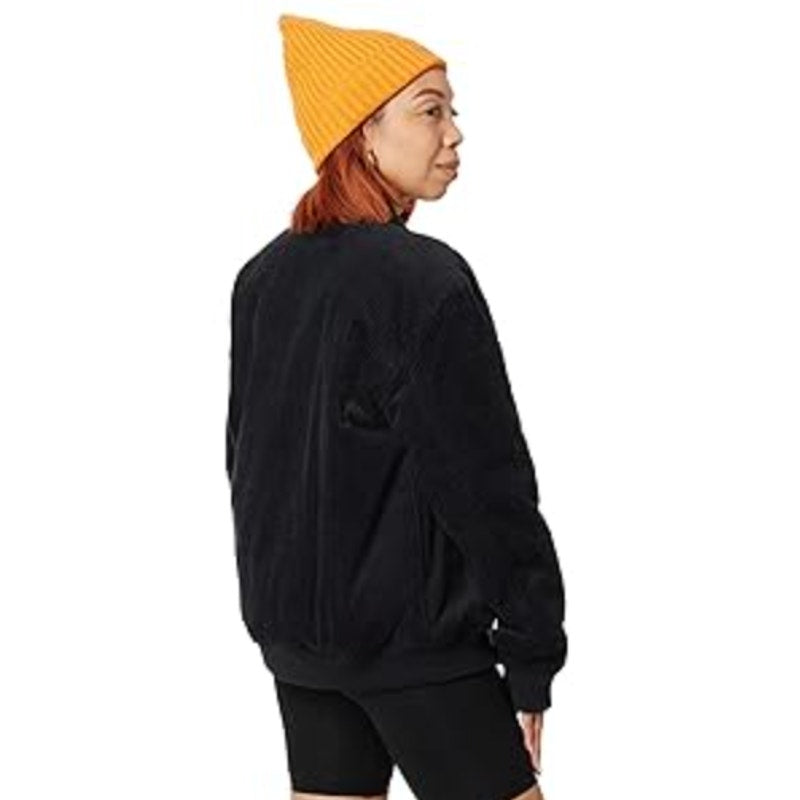 LABEL Unisex Go-To Corduroy Bomber Jacket Medium Black Full Zip Long Sleeve NWT