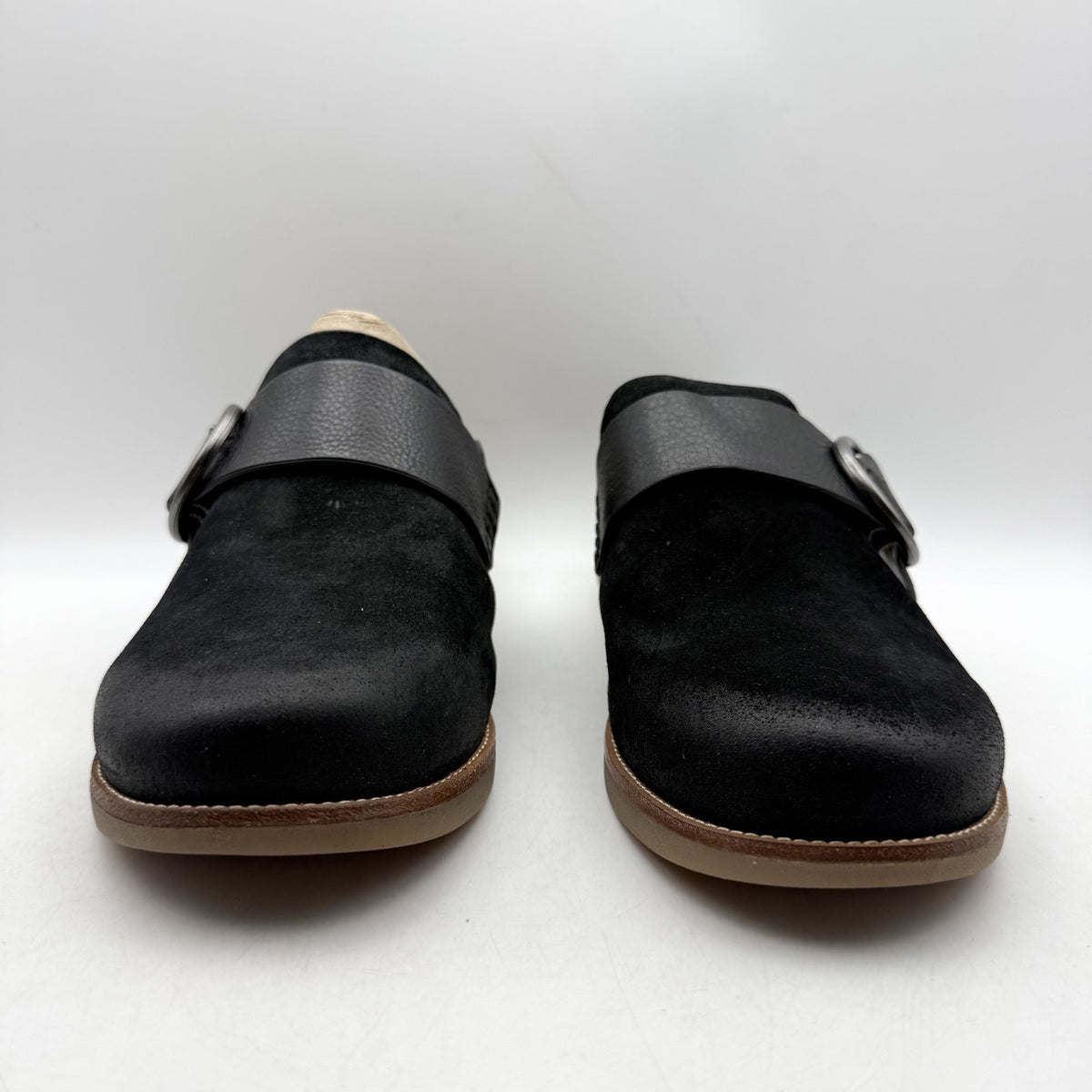 Sofft Womens Billie Clogs Size 9 M EU 40 Black Suede Slip On NWOB