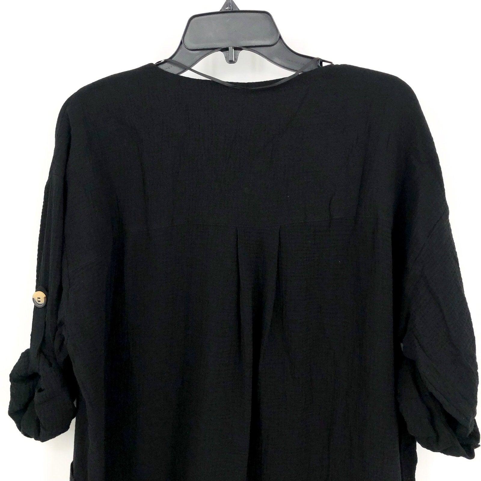 SEAFOLLY Womens Essential Swim Cover Up Dress Size 8 Black Lightweight Gauze NWT