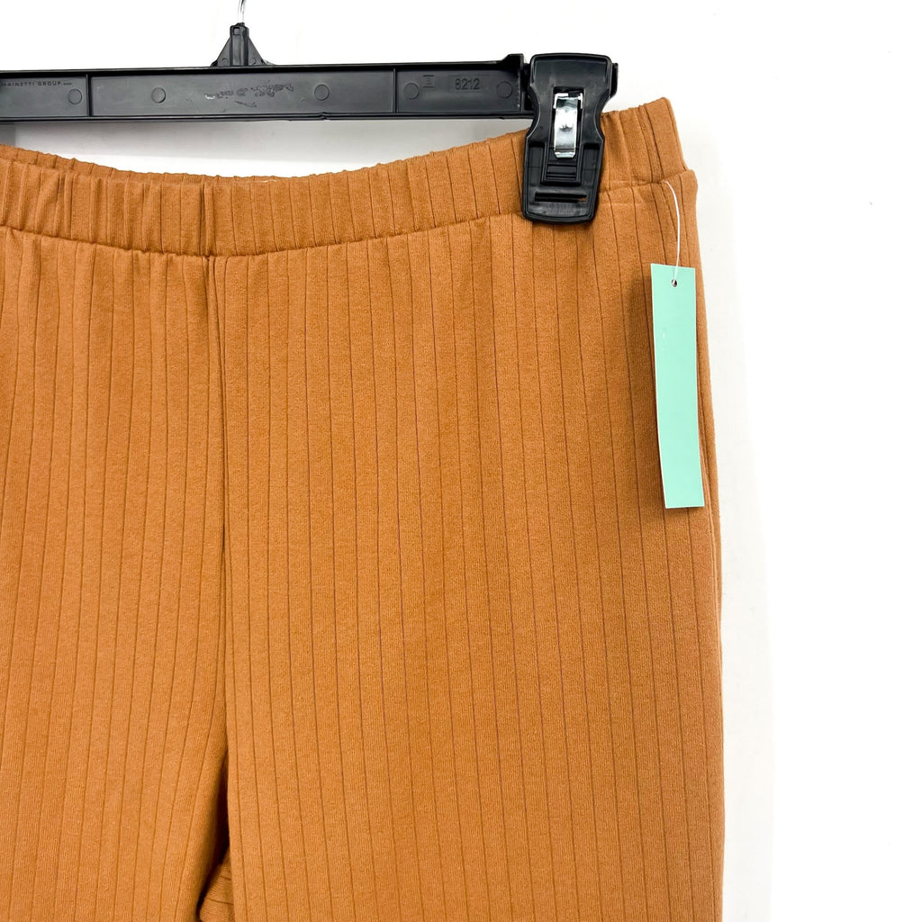ABOUND Women's Ribbed Flared Leg Pull On Pants Small Tan Dale NWT