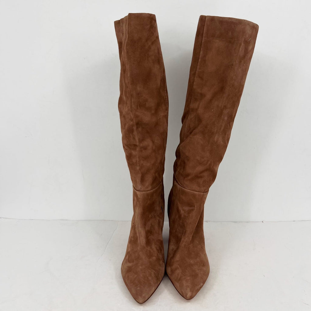 Sam Edelman Womens Hiltin Knee High Boots Size 10 EU 40 Tan Praline Suede NWOB