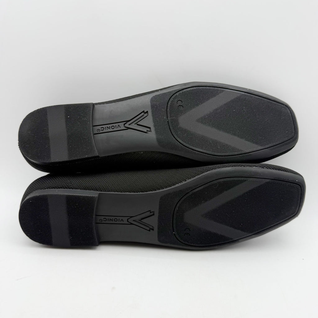 VIONIC Womens Klara Flats Size 11 Narrow EU 42 Black Knit NWOB