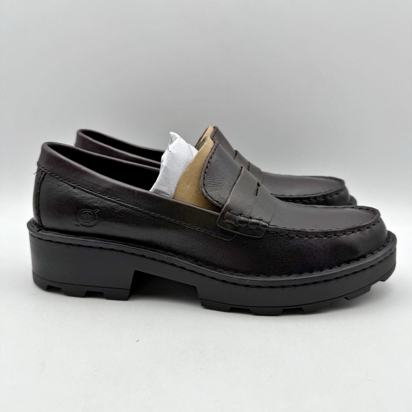 Born Womens Carrera Loafers US 7 M EU 37.5 Burgundy Leather Slip On NIB