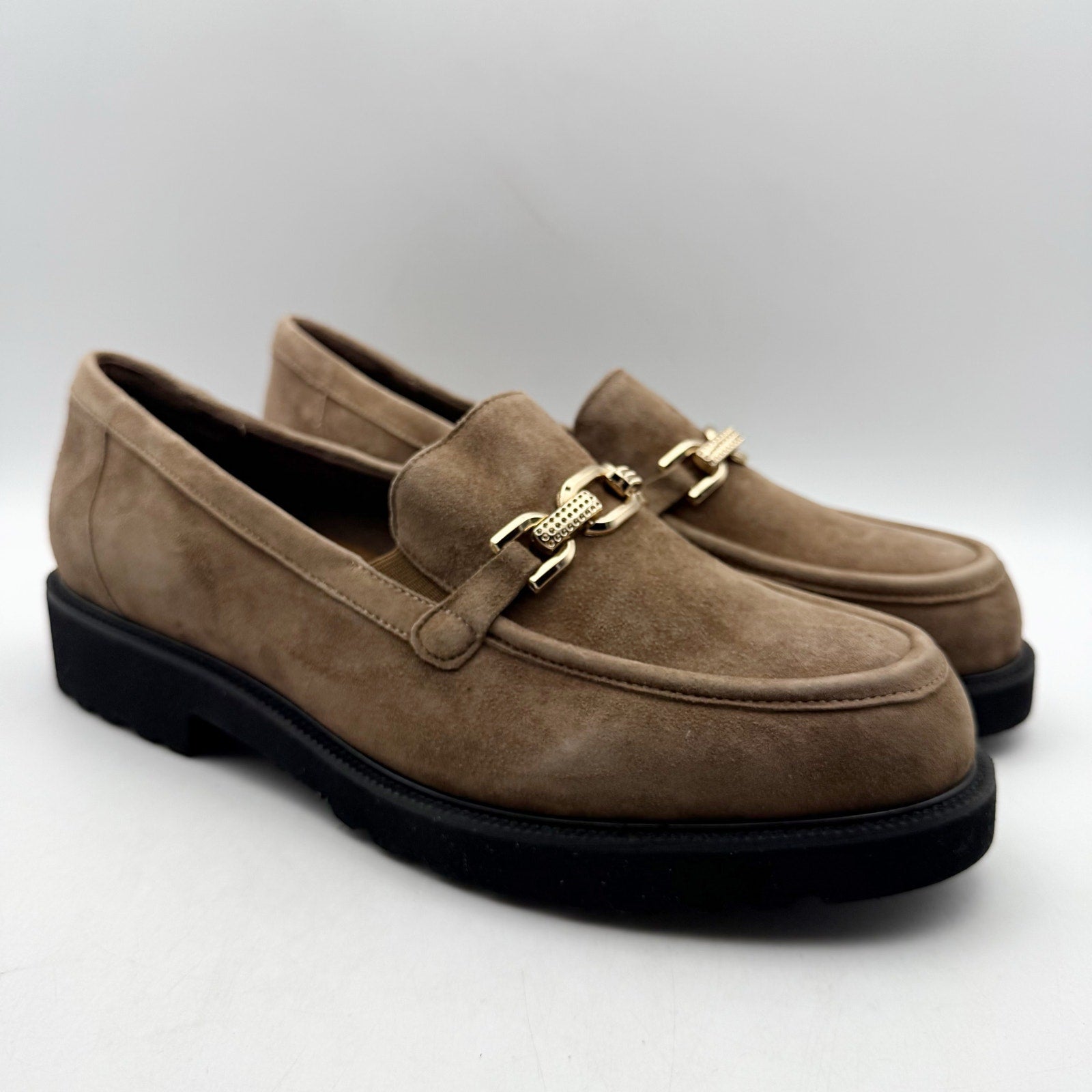 David Tate Womens Magan Loafers US 10.5 WW Brown Suede Slip On NWOB