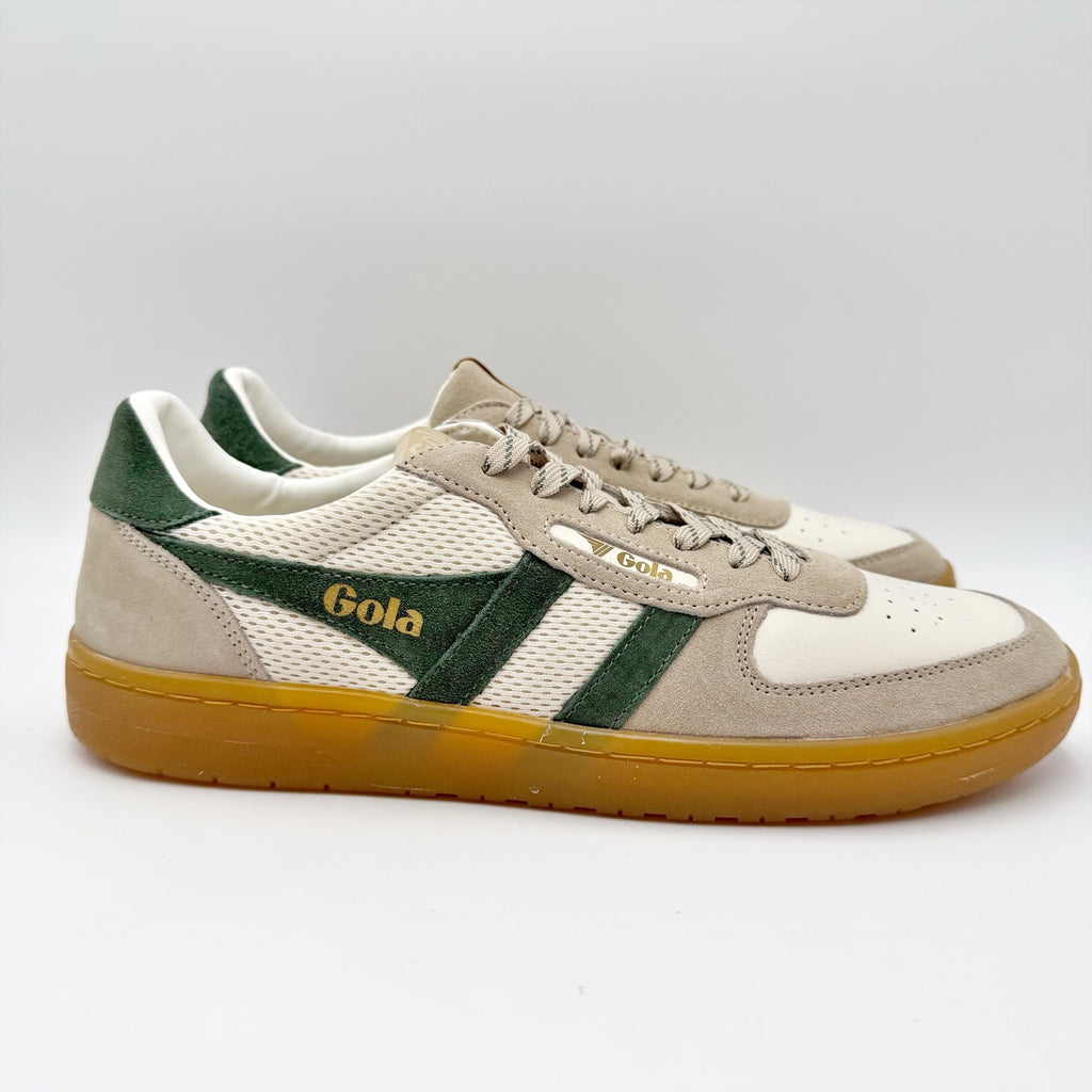 Gola Mens Hawk '83 Low Sneakers US 10.5 EU 43.5 Off White Green Suede NIB