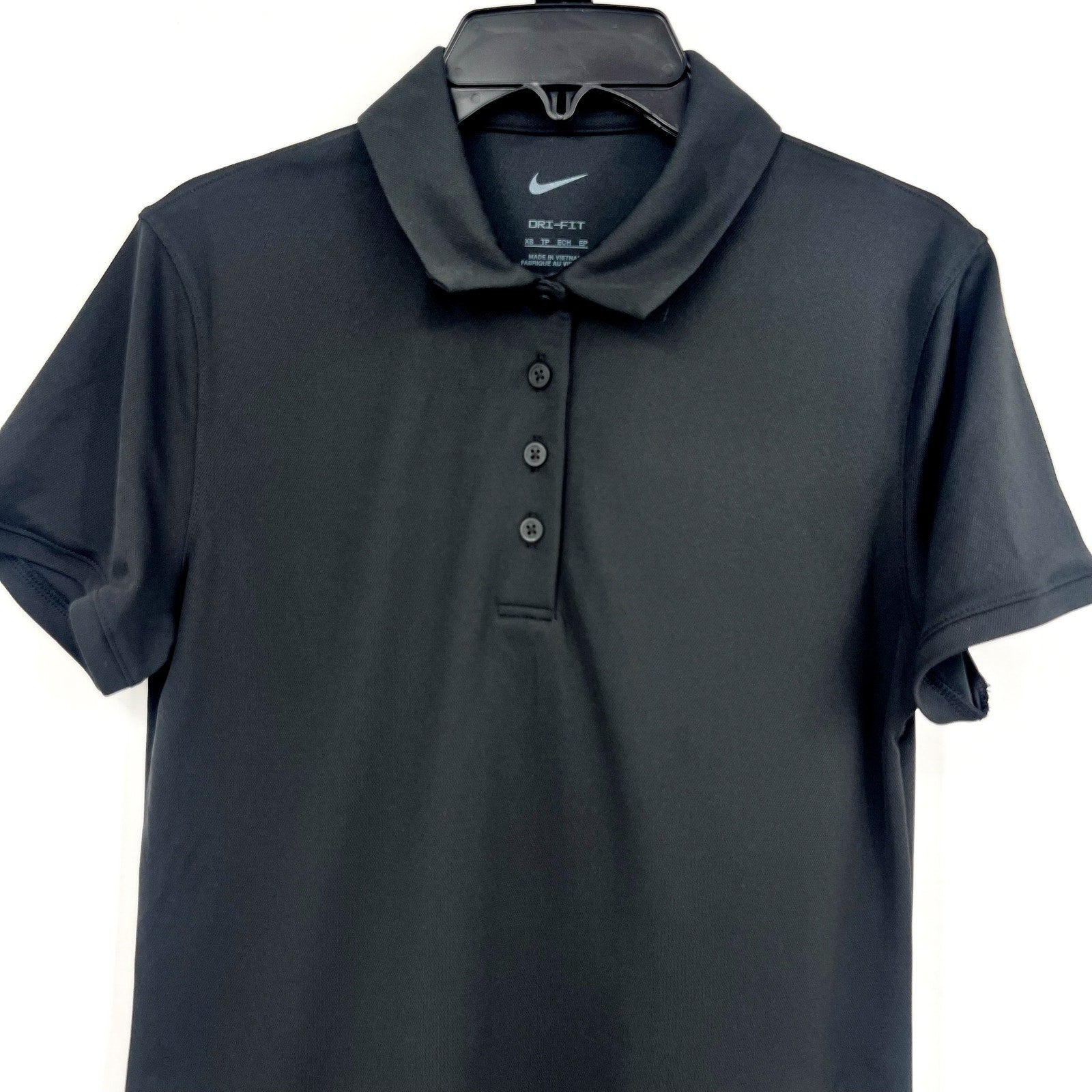 NIKE Women's Dri-FIT Victory Golf Polo Shirt XS Black Short Sleeve NWT