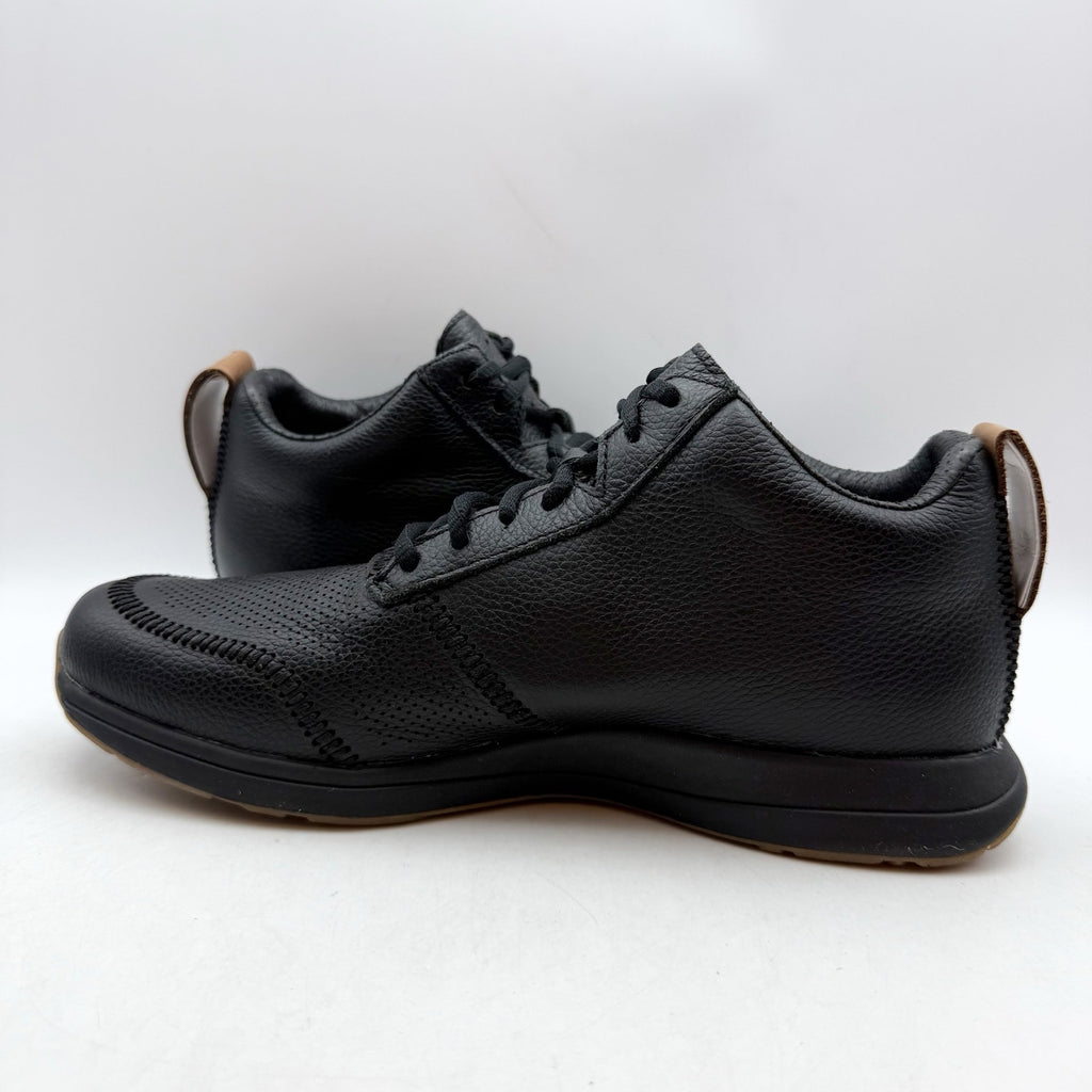 YORK Athletics Womens The Henry Mid Trainer Sneakers US 8 Black Leather NIB