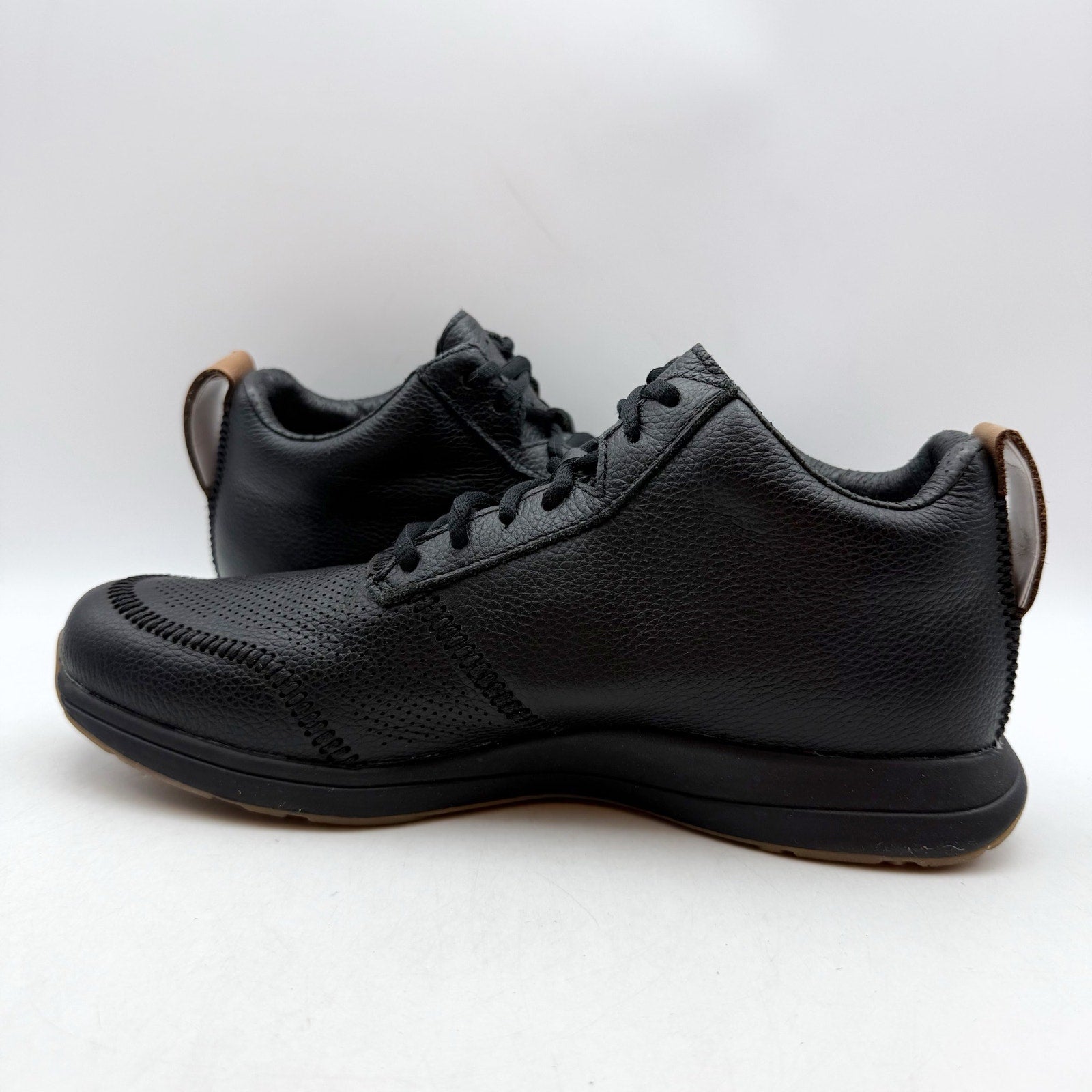YORK Athletics Womens The Henry Mid Trainer Sneakers US 8 Black Leather NIB