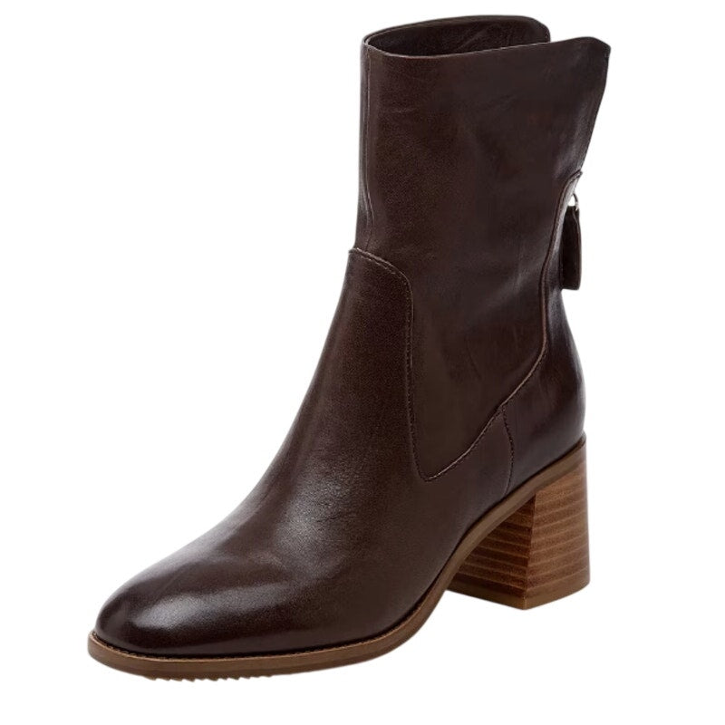 Kelsi Dagger Womens Brooklyn Island Booties US 6.5 M Brown Vegan Leather NIB