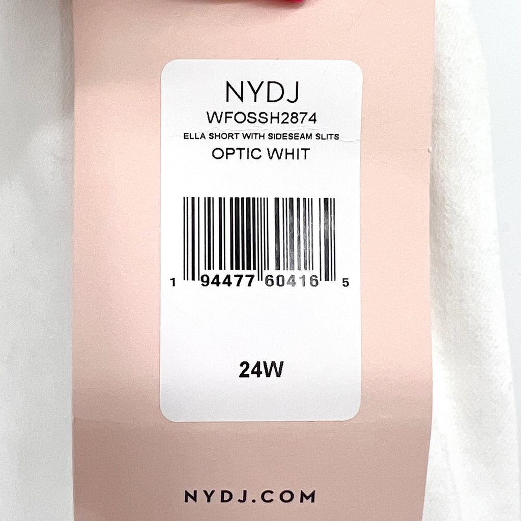 NYDJ Womens Ella Denim Shorts Size 24W Optic White 8" Inseam NWT
