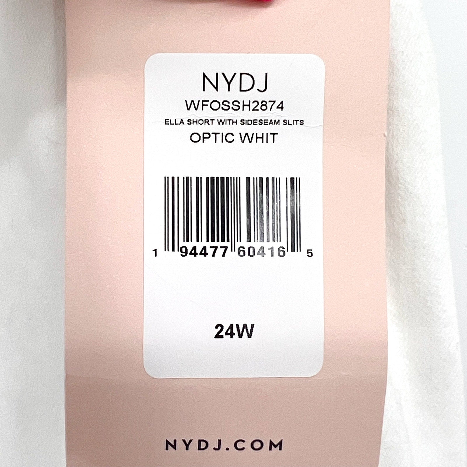 NYDJ Womens Ella Denim Shorts Size 24W Optic White 8" Inseam NWT