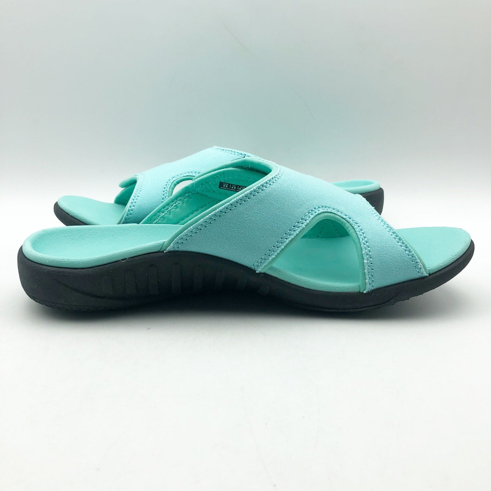 Spenco Womens Kholo Brite Sandals Size US 8B Turquoise Blue Comfort Ortho NWOB