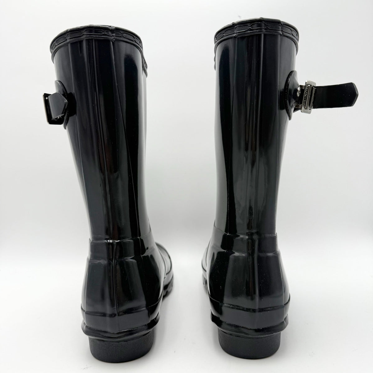 Hunter Womens Original Short Gloss Rain Mid Boot US 5 EU 36 Grey Waterproof NWOB