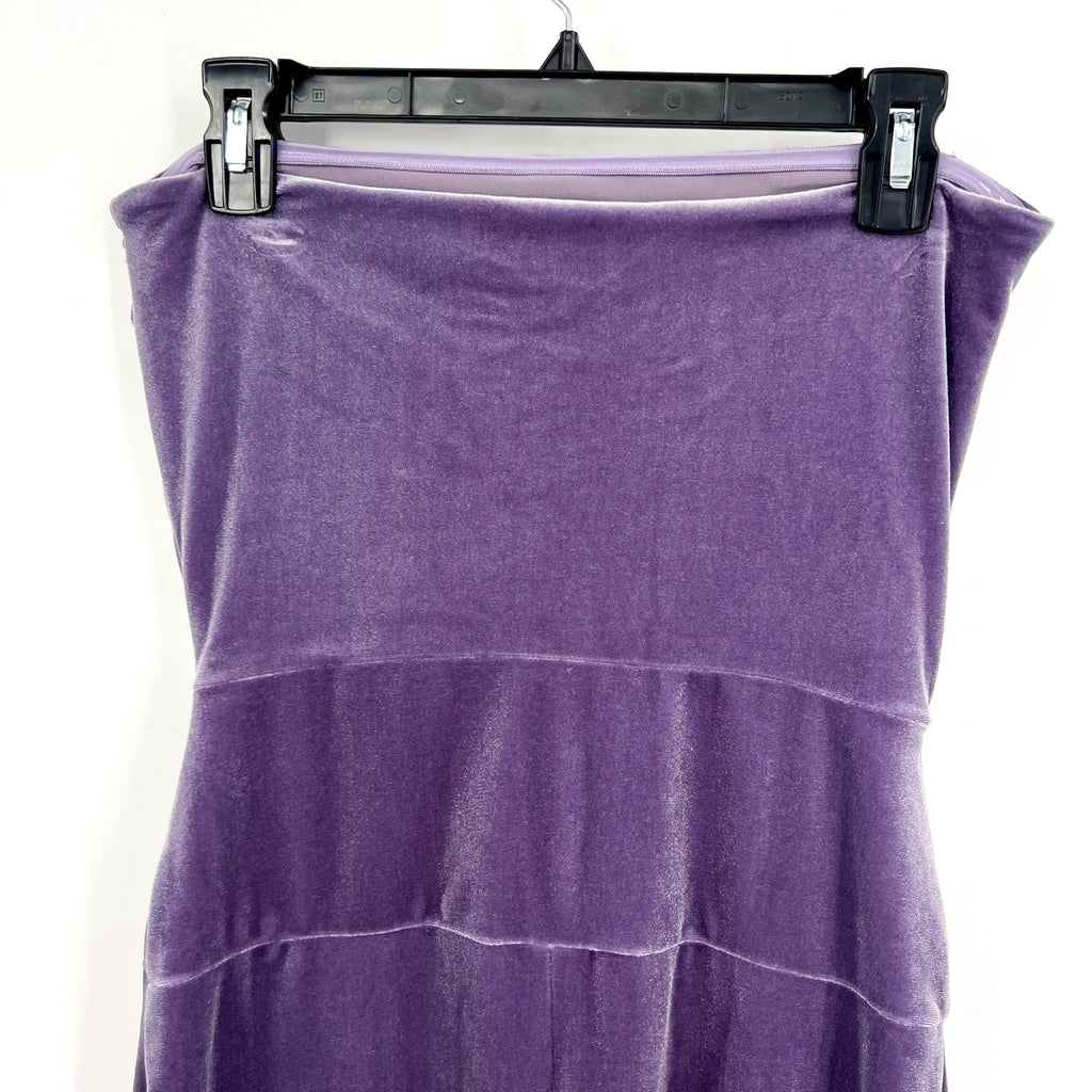 Norma Kamali Velvet Strapless Dress Medium 38 Powder Purple Knee Length NWT