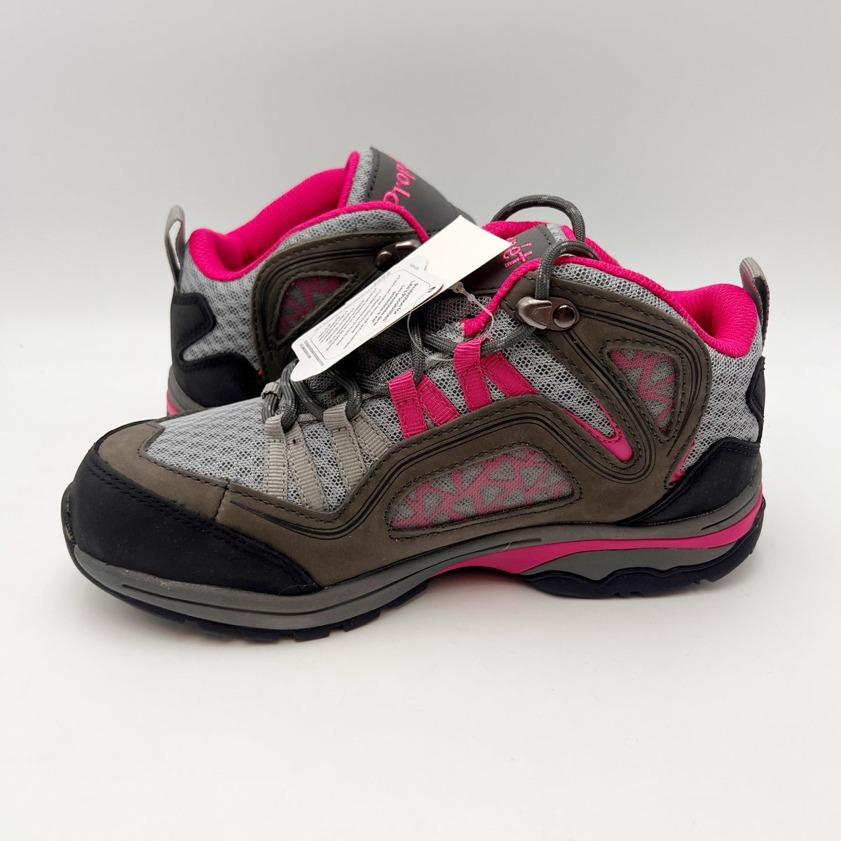 Propet Womens Peak Hiking Shoes Size 6 Grey Berry Suede Waterproof Boots NWOB