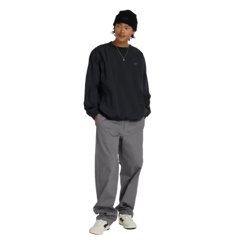 NEW BALANCE Men's Numeric Woven Crewneck Sweatshirt XL Black Oversized NWT
