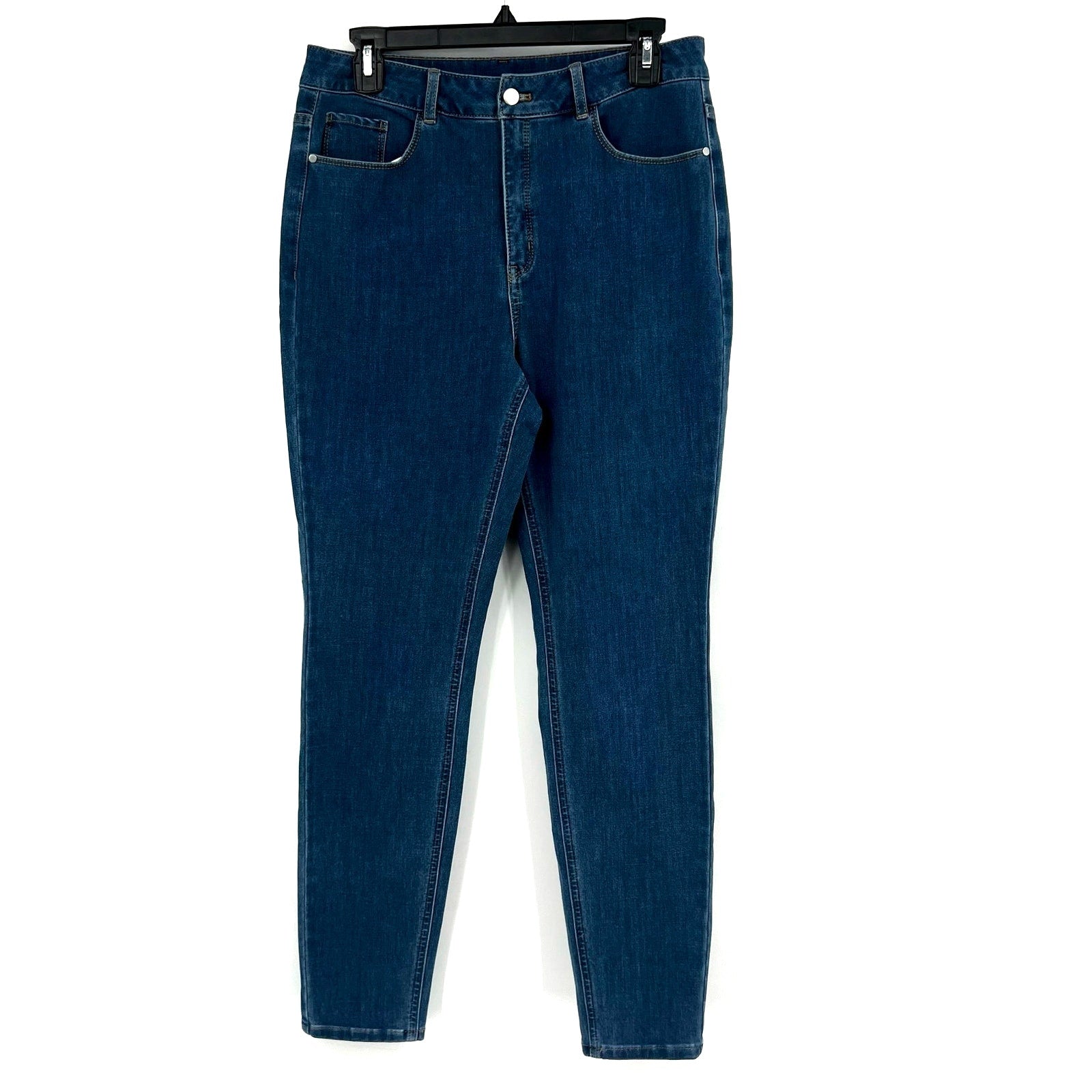 COMMANDO Women's Do It All Denim Skinny Jeans Large 12-14 Blue Light Indigo NWT
