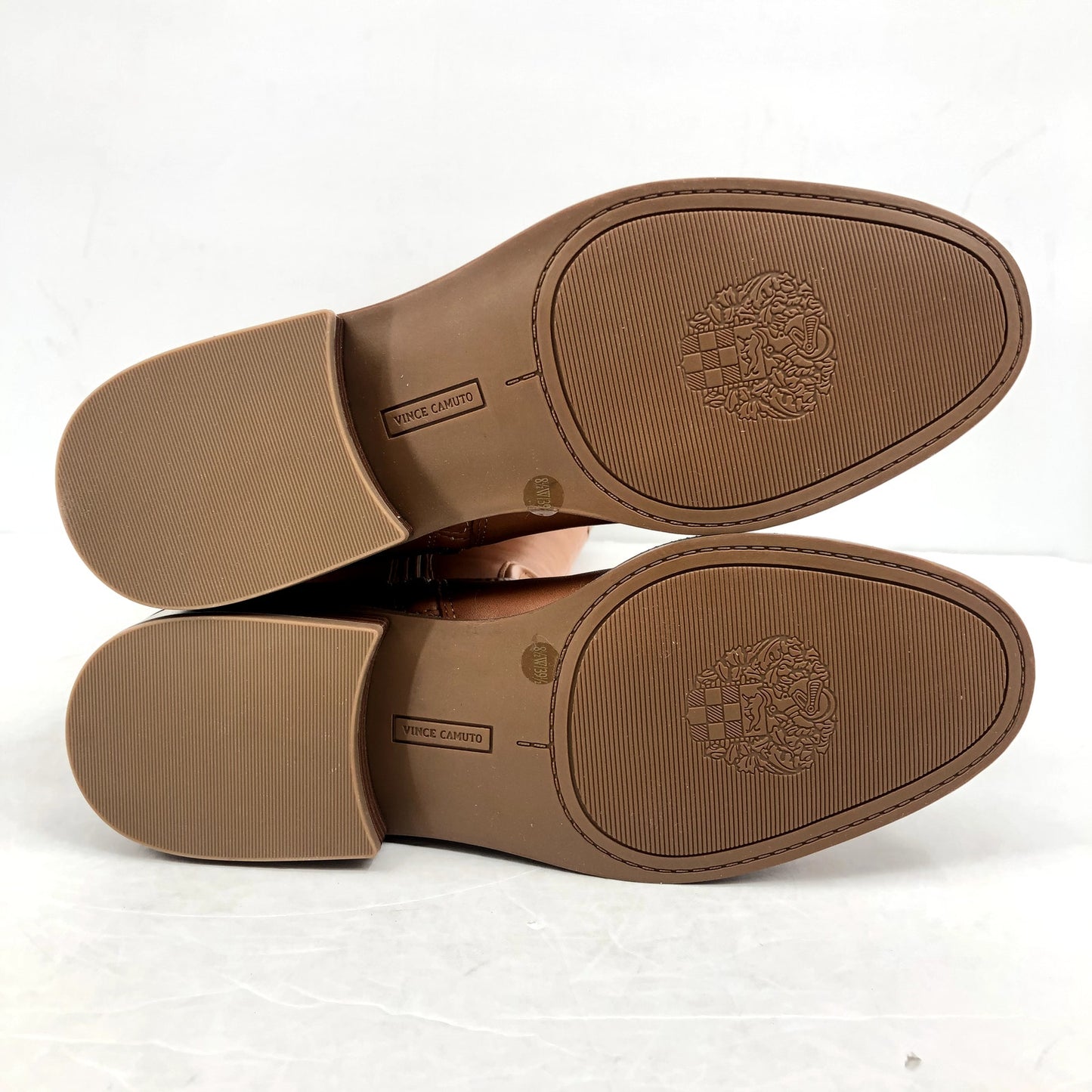 Vince Camuto Womens Leather Riding Boots Andalian Size 7 Brown Golden Walnut NWB