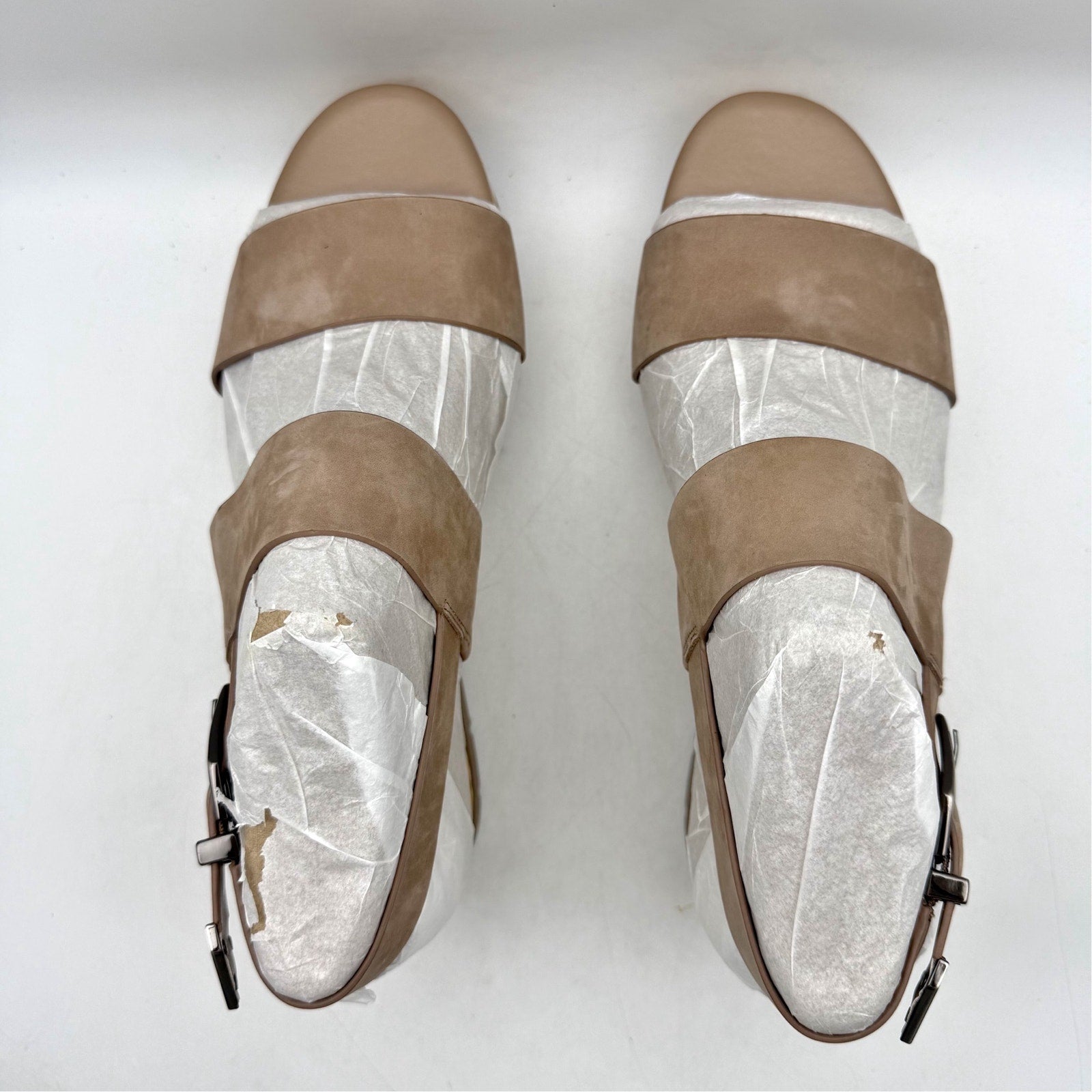 Vince Camuto Womens Maipelle Espadrille Wedge Sandals US 10 Taupe Leather NWOB