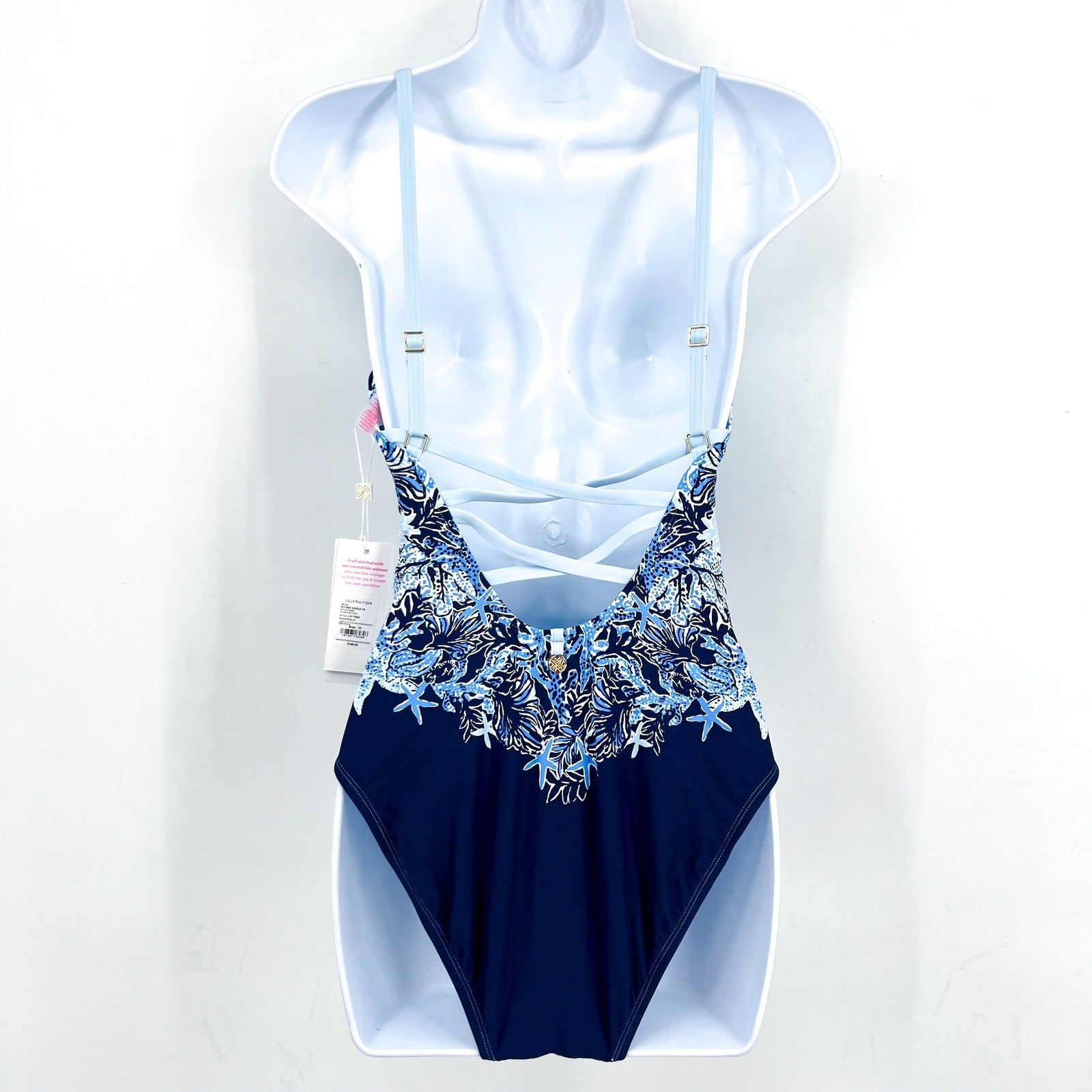 LILLY PULITZER Womens Klynn One-Piece Swimsuit US 6 Blue Just a Little Koi NWT