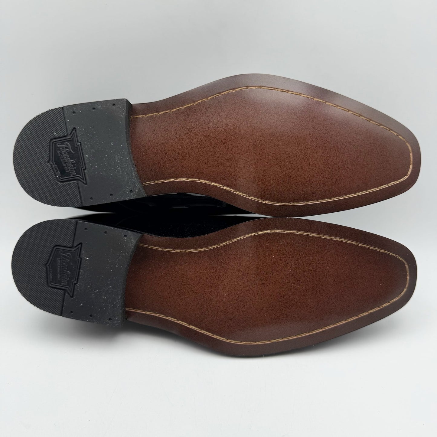 Florsheim Mens Tux Plain Toe Oxford Dress Shoes 9 Wide Black Patent Leather NIB