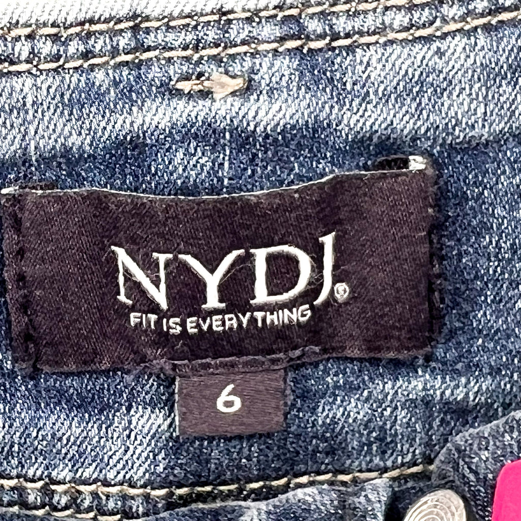NYDJ Womens Major Wide Leg Capri Jeans Size 6 Fantasy Blue NWOT