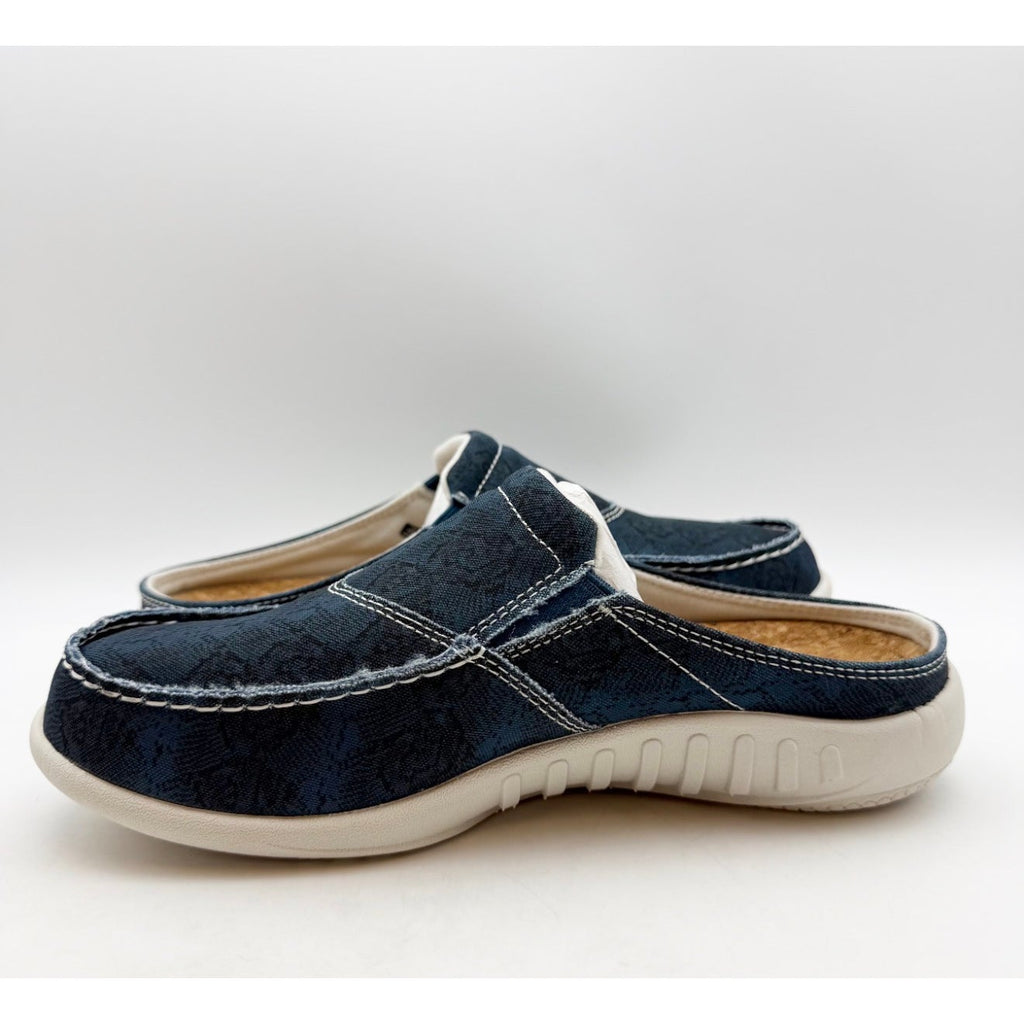 Spenco Womens Siesta Spring Slide Shoe 7.5 Wide Blue Water Resistant Slip On NIB