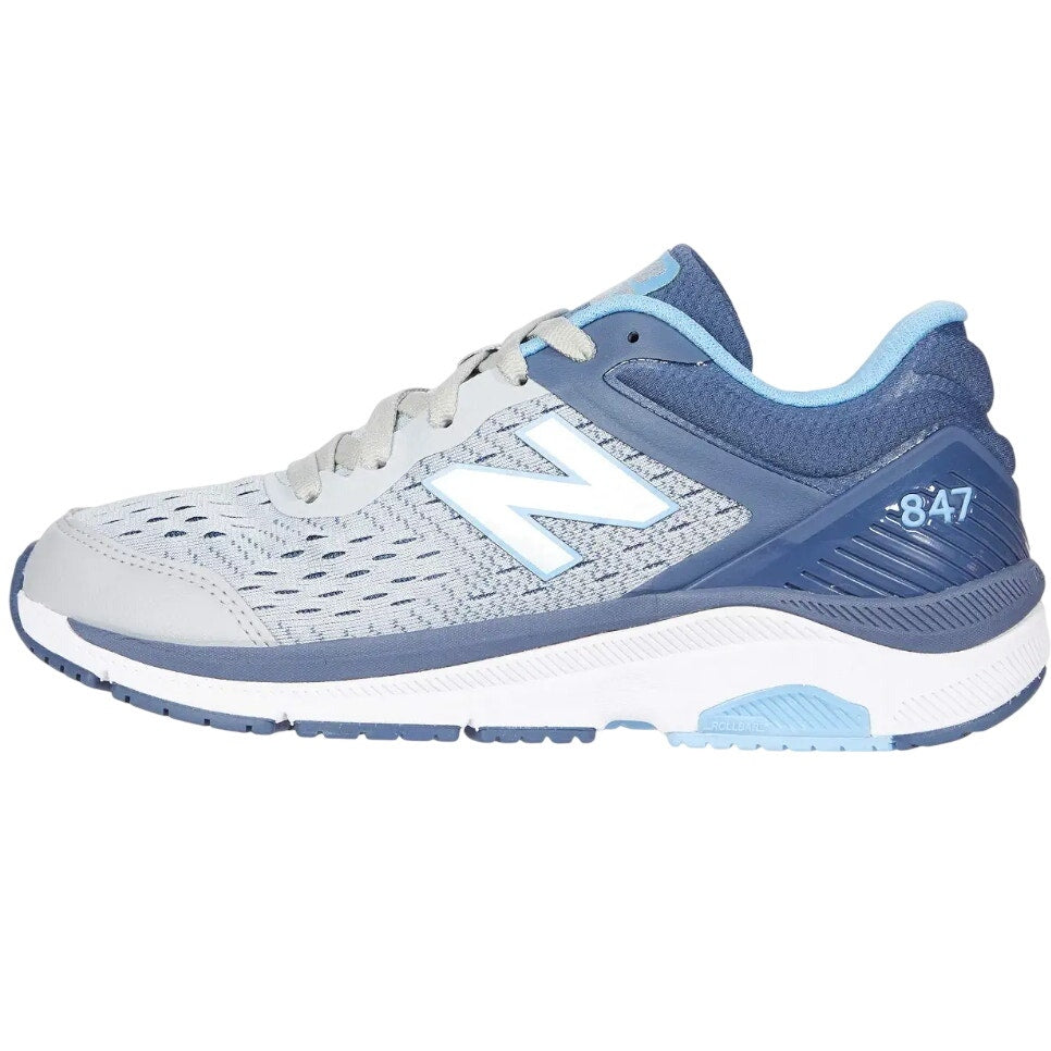 New Balance Womens 847v4 Walking Shoes US 6.5 AA NARROW Grey Blue Athletic NWOB