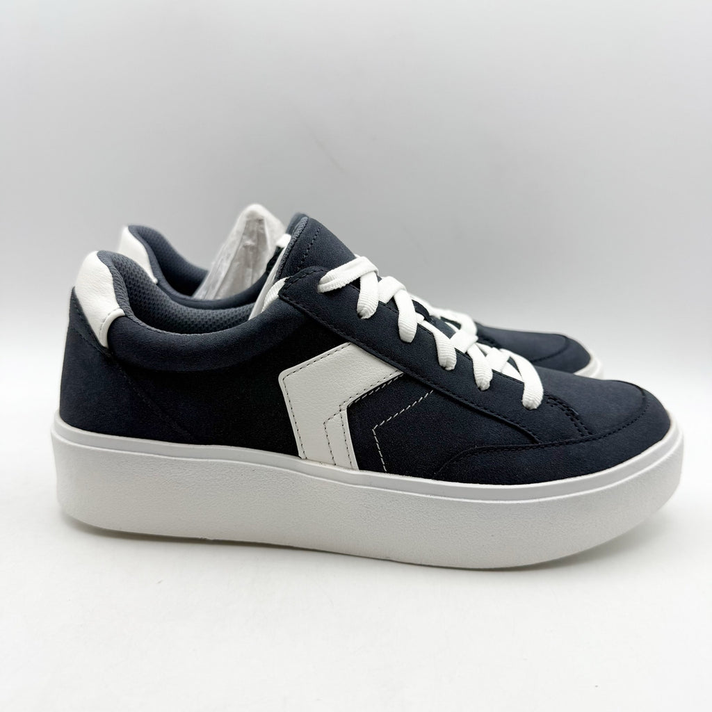 Dr. Scholls Womens Madison Low Top Sneakers Size 9.5 Navy Blue Vegan Leather NIB