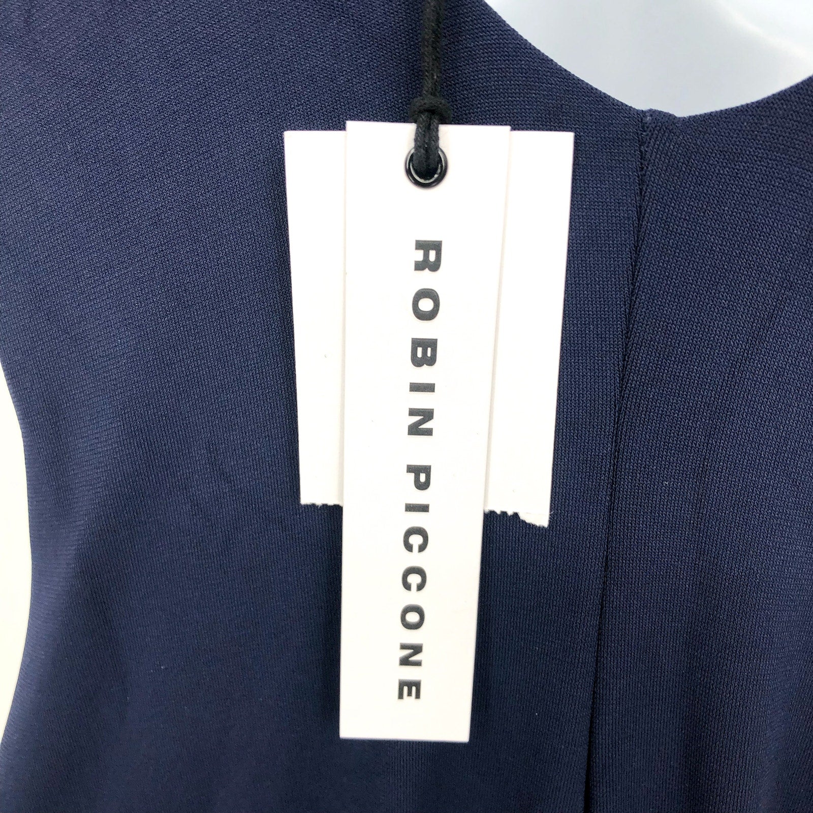 ROBIN PICCONE Ava Scoop Neck Mio One Piece Swimsuit Size 12 Navy Blue NWT