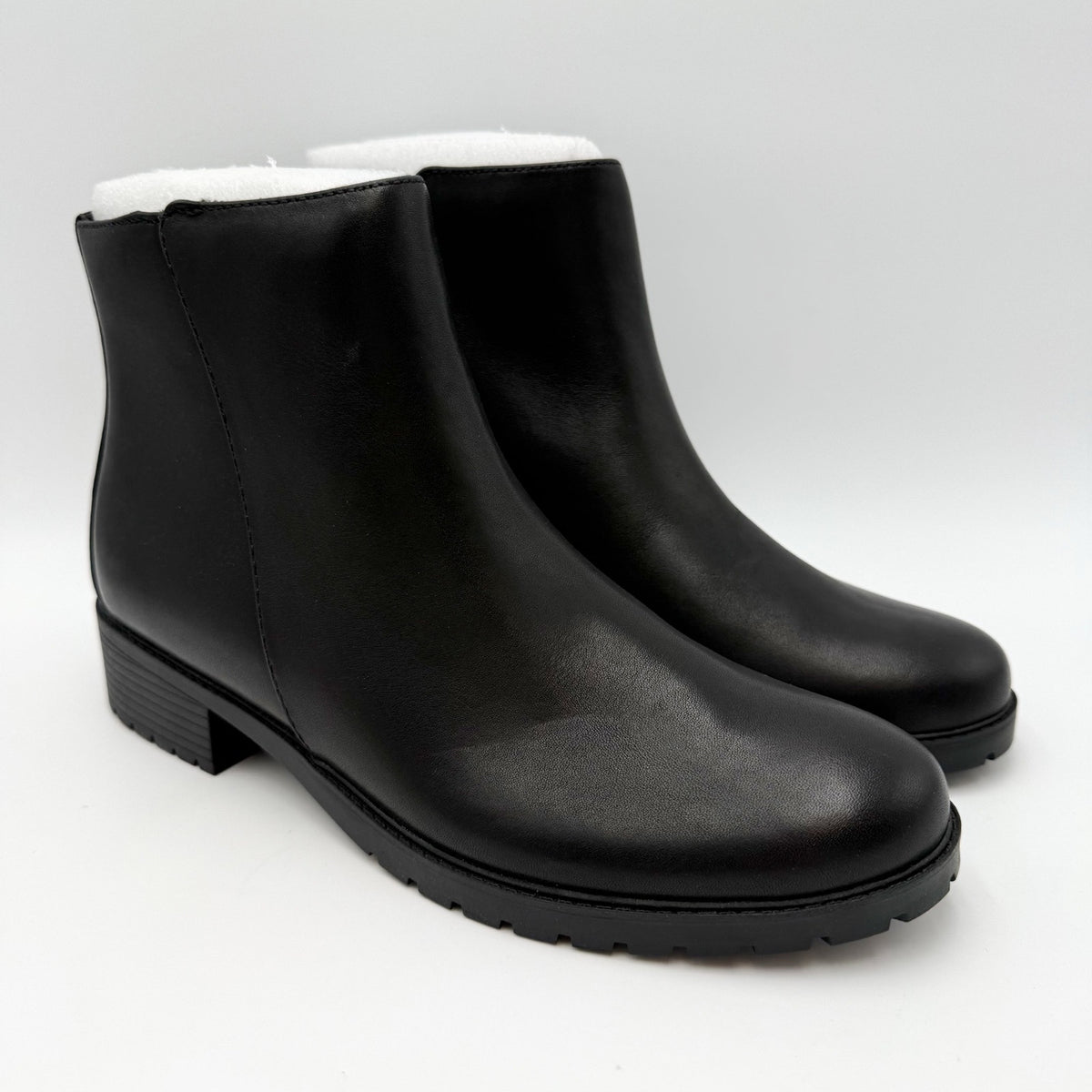 Trotters Womens Margo Ankle Boots Size 8.5 Narrow Black Leather Waterproof NWOB