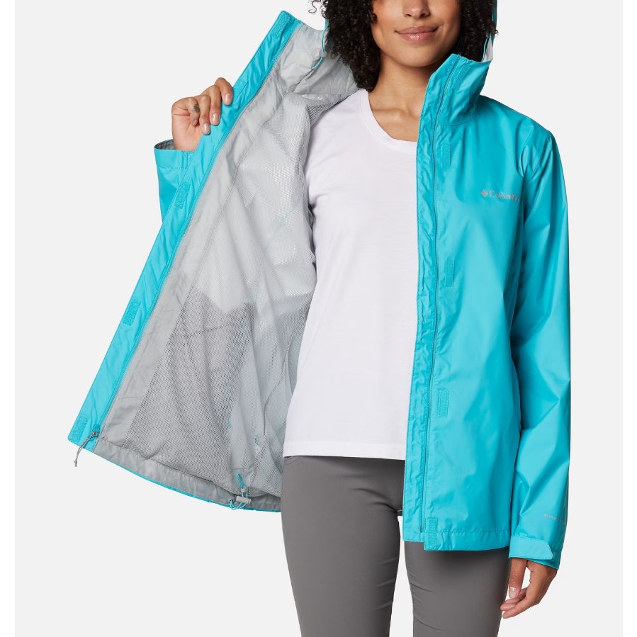 Columbia Women’s Arcadia II Rain Jacket XS Geyser Blue Hooded Waterproof NWT