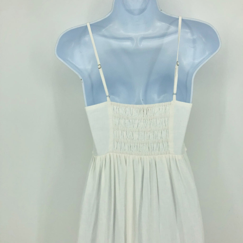 MADEWELL Sweetheart Midi Tank Dress Size 4 White Double-Tie Cutout NL181 NWT